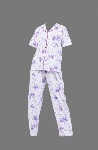 Kısa Kol Pijama Takım 1500-01 Mor