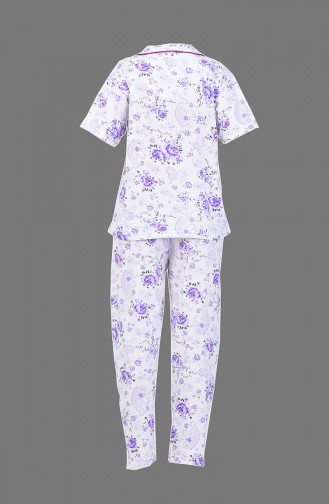 Short Sleeve Pajama Suit 1500-01 Purple 1500-01