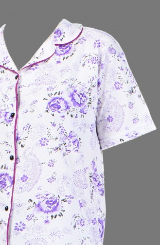 Short Sleeve Pajama Suit 1500-01 Purple 1500-01