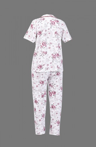 Short Sleeve Pajama Suit 1500-02 Damson 1500-02