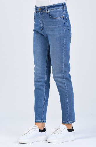 Mom Jeans Hose 9110-01 Jeans Blau 9110-01