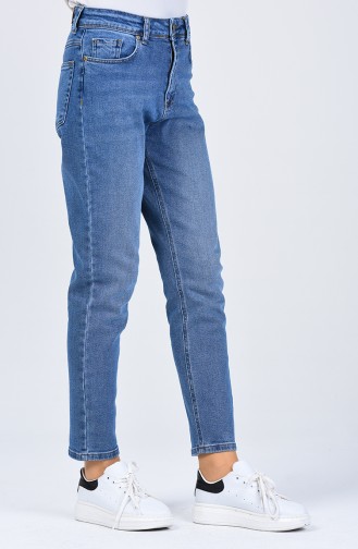 Pantalon Mom Jeans 9110-01 Bleu Jean 9110-01