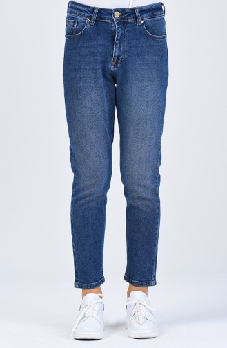Pantalon Mom Jeans  9110-02 Bleu Marine 9110-02