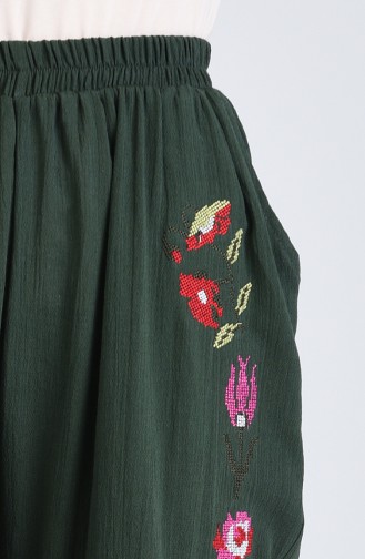 Chile Cloth Embroidered Pants 0019-01 Dark Green 0019-01