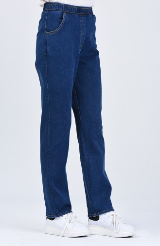 Waist Elastic Pocket Detailed Jeans Pants 1450pnt-01 Jeans Blue 1450PNT-01