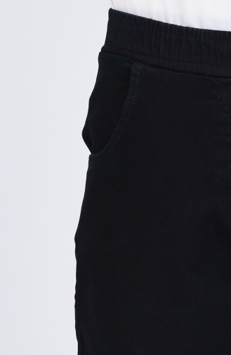 Waist Elastic Pocket Detailed Jeans Pants 1454pnt-02 Navy Blue 1454PNT-02