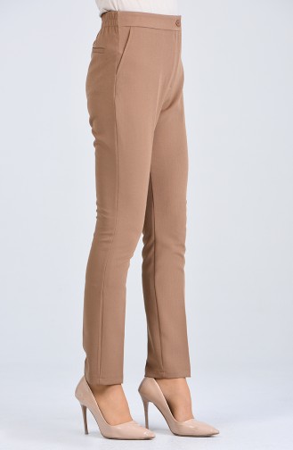 High waist Pants with Pockets 1738-04 Camel 1738-04