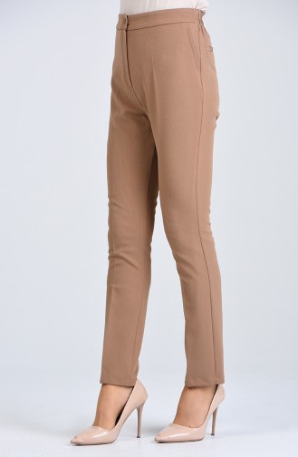 High waist Pants with Pockets 1738-04 Camel 1738-04