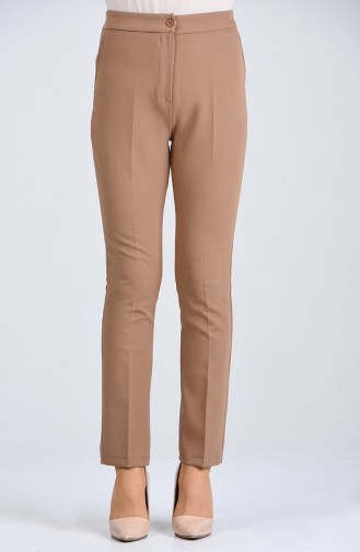 High waist Pants with Pockets 1738-04 Camel 1738-04