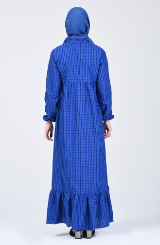 Shirred Dress 1381-04 Navy Blue 1381-04