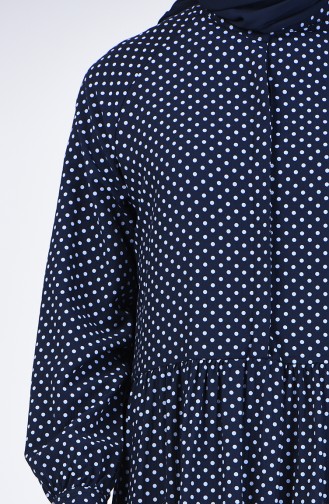 Fırfırlı Elbise 5299B-01 Lacivert