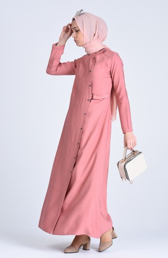 Leinen Abaya 6852-02 Puder Rosa 6852-02