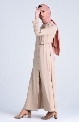 Side Binding Abaya 6853-04 Salmon 6853-04