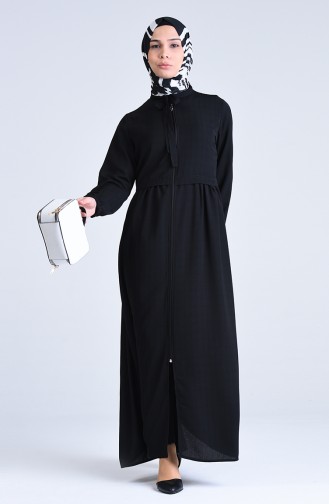 Abaya mit Reissverschluss 6856-03 Schwarz 6856-03