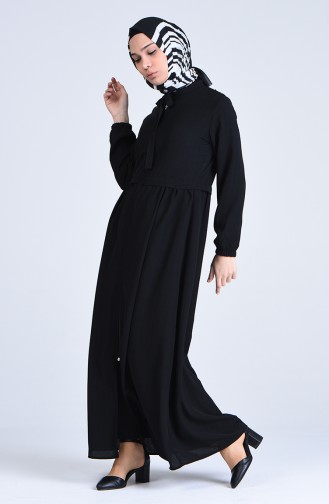 Abaya mit Reissverschluss 6856-03 Schwarz 6856-03