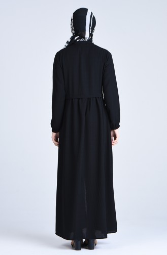 Abaya mit Reissverschluss 6856-03 Schwarz 6856-03