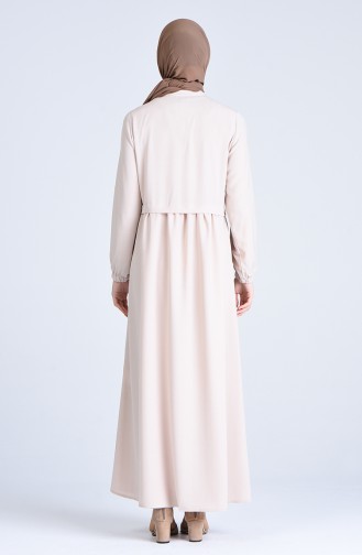 Abaya a Fermeture 6856-05 Beige 6856-05