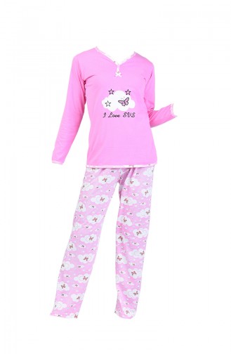 Ensemble Pyjama Manches Longue 2400-01 Rose 2400-01