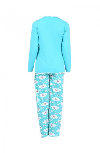 Uzun Kollu Pijama Takım 2400-04 Yeşil
