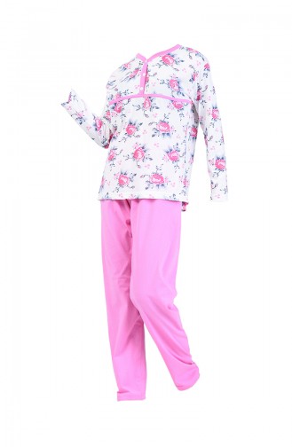Geknöpfte Pyjama Set  2500-03 Pink 2500-03