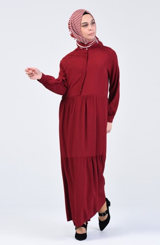 Claret red İslamitische Jurk 5299-03