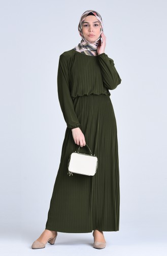Plisee Kleid 5302-04 Khaki 5302-04