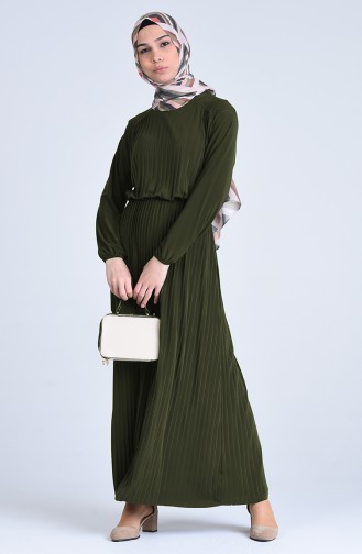 Plisee Kleid 5302-04 Khaki 5302-04