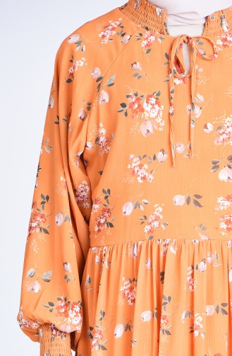Floral patterned Summer Tunic 1062-01 Mustard 1062-01