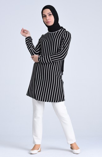 Striped Tunic 0274-01 Black 0274-01