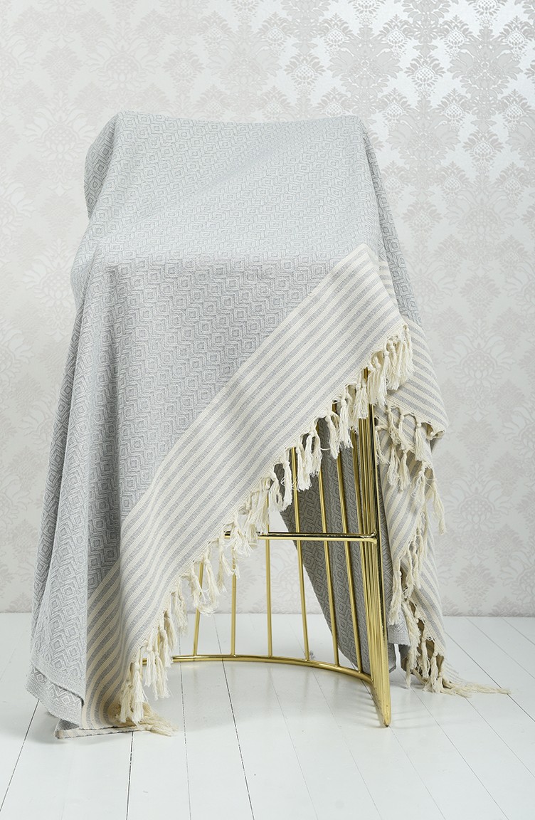 Pamuklu 180x230 Cok Amacli Ortu 10010 04 Acik Gri Sefamerve