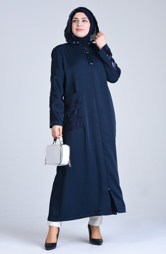 Grösse Grosse Pailletten Hijab Mantel  0407-03 Petroleum 0407-03