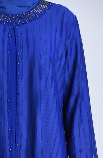 Plus Size Pearl Evening Dress 1277-01 Saxe Blue 1277-01