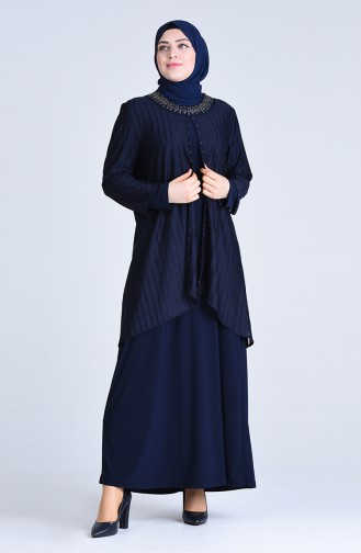 Habillé Hijab Bleu Marine 1277-02