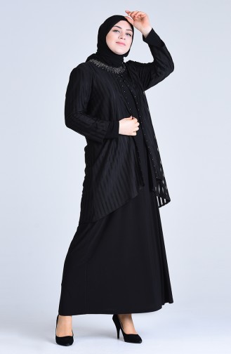 Habillé Hijab Noir 1277-03