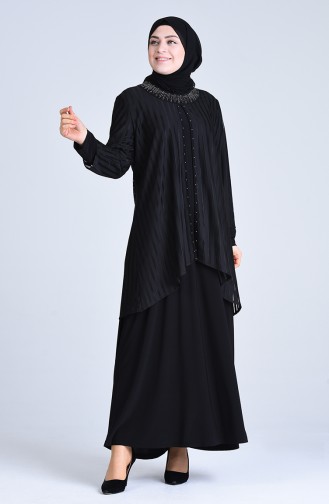 Habillé Hijab Noir 1277-03
