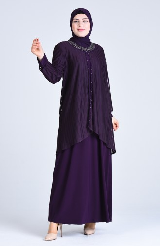 Grösse Grosse Perlen Abendkleid 1277-04 Lila 1277-04