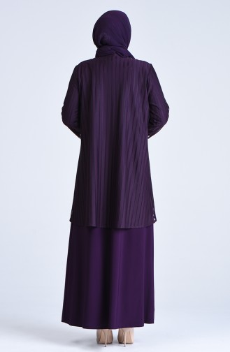 Plus Size Pearl Evening Dress 1277-04 Purple 1277-04