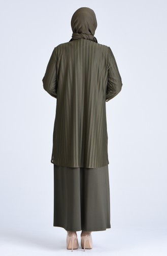 Khaki İslamitische Avondjurk 1277-05