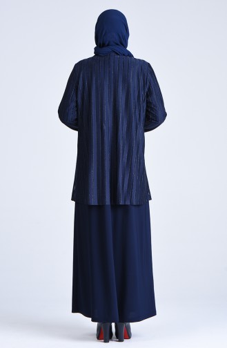 فساتين سهرة بتصميم اسلامي أزرق كحلي 1280-02