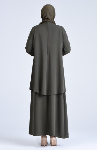 Robe de Soirée Grande Taille 1307-01 Khaki 1307-01