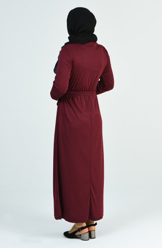 Weinrot Hijab Kleider 8004-02