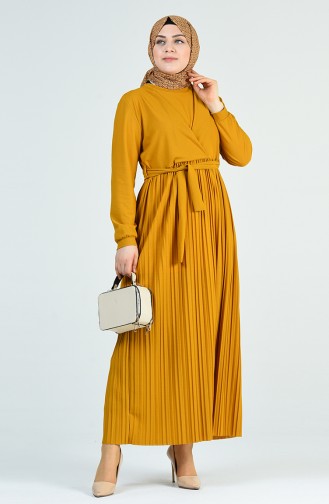 فستان أصفر خردل 8055-06