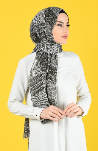 Patterned Cotton Shawl 6923-02 Ecru 6923-02