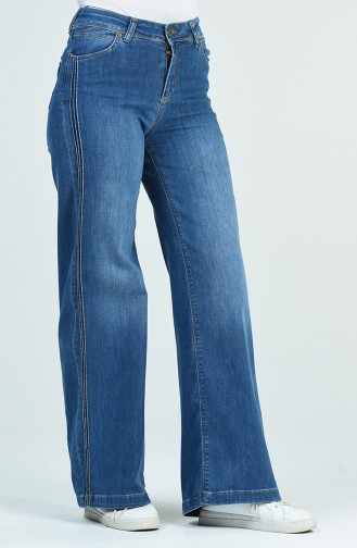 Wide leg Jeans with Pockets 9106-01 Blue  9106-01