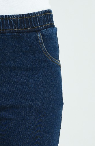 Beli Lastikli Cep Detaylı Kot Pantolon 1458PNT-01 Kot Mavi