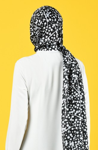 Elmina Patterned Cotton Shawl 992-101 Black white 992-101