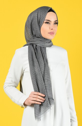 Châle Coton a Motifs 901609-12 Gris 901609-12