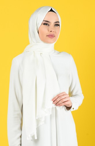 Plain Sandy Crepe Shawl 19051-24 white 19051-24