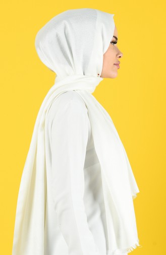 Plain Sandy Crepe Shawl 19051-24 white 19051-24