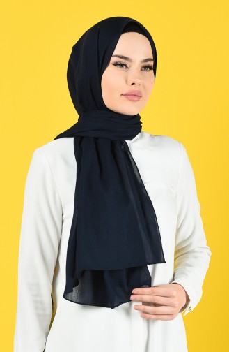 Plain Cotton Shawl 19052-02 Navy Blue 19052-02